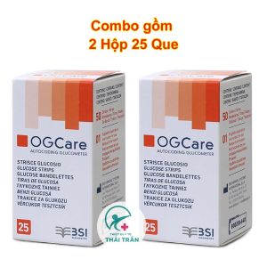 Combo 2 hộp 25 Que Thử Đường Huyết OGCARE (Ý) Hộp 25 que date xa chính hãng