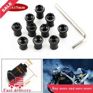 [COD]Flash Delivery 10PCS Motorcycle Windscreen Windshield Fairing Bolt Screw Kit Well Nuts M5 15mm