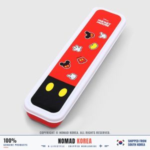 Daiso Korea Disney Hộp đựng thìa đũa Mickey Mouse màu đỏ 245 cm mang theo không kèm thìa đũa