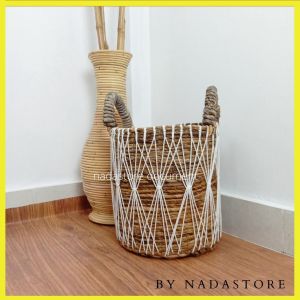 Keranjang Anyaman Banana Macrame / Cover Pot / Keranjang Macrame Keranjang Pelapah Pisang BM001