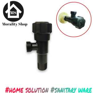 stop kran shower single bulat hitam minimalis 23H / stop keran air tee cabang 2 kloset bidet black murah 14H