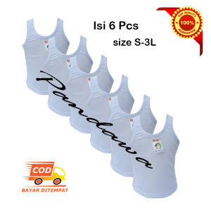 PANDAWA-6 PCS Kaos Dalam / Singlet Bayi/Anak Putih ORIN/RIANI/GAIXIN usia 0 - 12 tahun Size S M L XL 3L