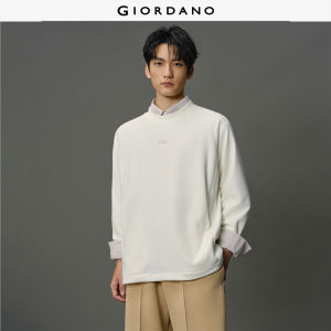 Giordano Men Polar fleece embroidery oversized sweatshirt Free Shipping 12025605