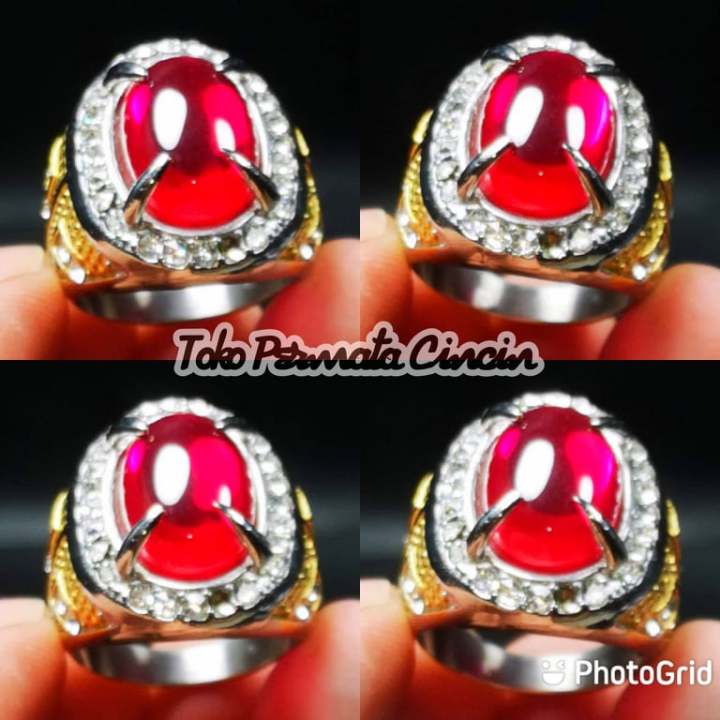 Batu Cincin Pria Merah Siem Delima Bangkok Naik DS Kekerasan | Lazada ...