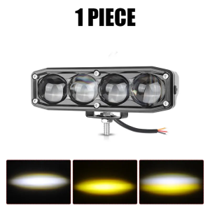 สำหรับรถยนต์บาร์ไฟ LED สีคู่ที่มีแสงสว่างมากรถจักรยานยนต์SUVs กันน้ำแบบ Off-Road/ลำแสงน้ำท่วมพร้อมแสงสีเหลืองขาวที่สลับได้ (3000K/6000K)