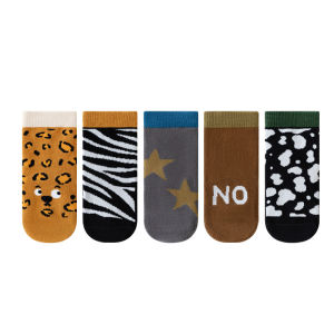 ฉันรู้ถุงเท้าเด็กเก็บความร้อนน่ารักกันลื่นมาใหม่ล่าสุดถุงเท้าเดินพื้นเด็กทารกฤดูใบไม้ร่วง5คู่สำหรับเด็กทารกลายการ์ตูนเด็กเล็ก