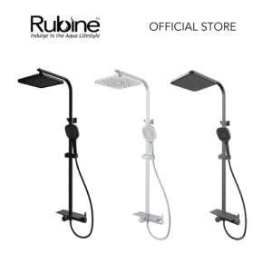 RUBINE Deckos F4 Square Rainshower Column With Mixer Shelf