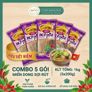 [EcoShop] Combo Tiết Kiệm Gói Miến Dong Sợi Rút ACFOOD - Sợi Dai Không Bở Hương Vị Thơm Ngon - Gói 200g