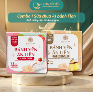 Combo 2 Bánh Yến Ăn Liền Vị Sữa Chua & Vị Bánh Flan Hoàn Vũ Yến Chứa 18g Yến Tươi Mỗi Hộp