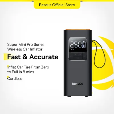 Baseus Portable Wireless Inflator Pump Car Air Compressor Smart Digital Tire Pressure Detection Auto Tire Pump for Car Bike Motorcycle