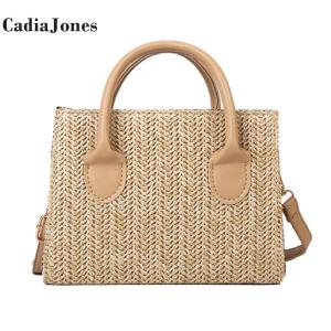 Trendy Women Shoulder Bag with Straw Design and Adjustable Strap Perfect for Summer Holidays and Casual Wear