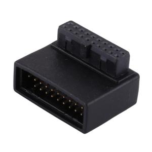 เมนบอร์ด Usb3.0ขวาตัวแปลงมุมหันหัว19pin ซ็อกเก็ต90องศาแชสซีกลับมุมข้อศอกการเดินสาย