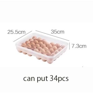 Stackable Refrigerator 34pcs Eggs Storage Box Eggs Dispensers Egg Storage Bin With Lid