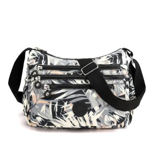 GHFT ผ้าอ๊อกซ์ฟอร์ด กระเป๋าสะพายผ้าอ๊อกซ์ฟอร์ด หลายชั้นหลายชั้น จุได้มาก กระเป๋าสะพายข้างความจุขนาดใหญ่ ลำลองแบบสบายๆ สไตล์เกาหลีแบบ กระเป๋าแม่กระเป๋า กีฬากีฬากีฬา