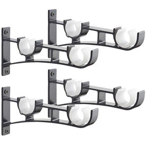 4Pcs Curtain Rod Bracket Tiang Gorden Bracket Hook Penyangga Tiang Batang Gorden Including Screws Easy Install