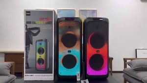 BTS-1387 Dual 10 inch Professional karaoke speakers Outdoor Bluetooth Speaker with wireless mic