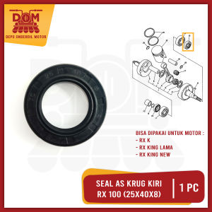 Seal As Krug RX King Kiri 25x40x8 (PSP) Oil Sil Karet Kruk As Bak Magnit Magnet Mesin Calter Kiri