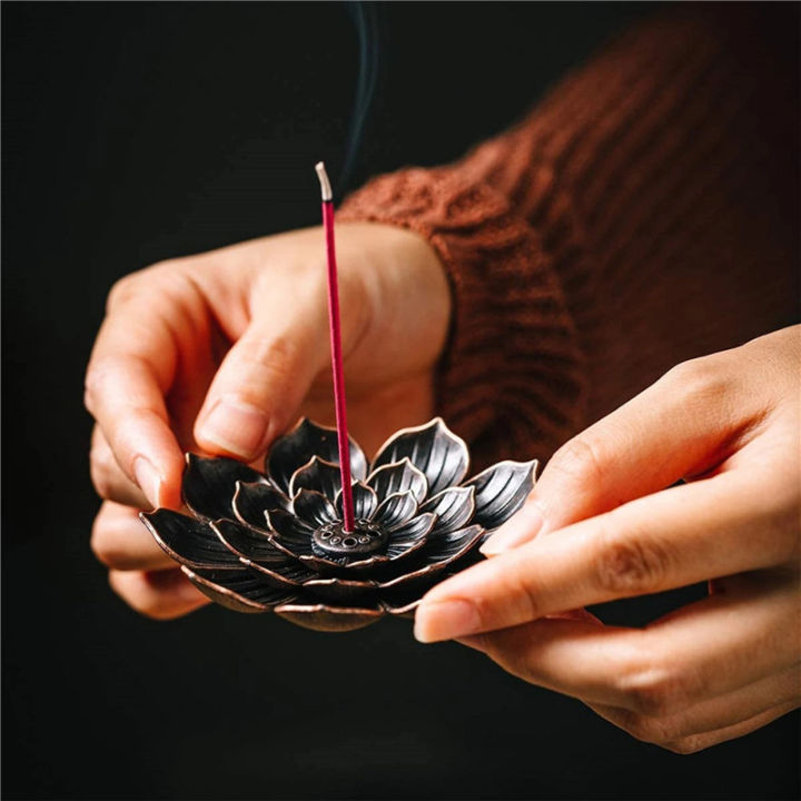 3IN1/Set Incense Burner Lotus Incense Stick Holder Buddhism Decoration ...