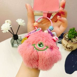 ALENADAY Gantungan Hp Boneka Monster Berbulu Lucu Imut Aesthetic Strap Handphone Tas Kunci Key31