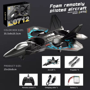 Remote Control Aircraft Toys 2.4G RC Fighter Glider Flying Helicopter with LED Lights EPP Foam Hobby anti-fall fixed Wing Stunt Plane Drone for Kids Toy gift