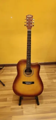 Aisheng Acoustic Guitar for Beginner Sunburn Colour Cutaway Shape 41Inch