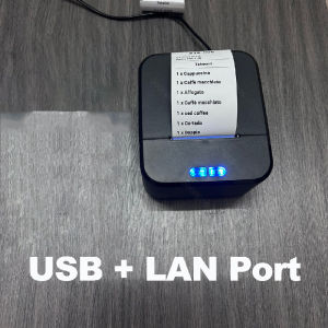 Soonpos Mini Desktop 58mm Thermal POS Printer 2 in 1 Receipt Sticker Barcode Label Cashier Printer LAN Bluetooth WiFi Connection Compatible With Loyverse Salesplay UTAK POS Kyte For Coffee Drinks Grocery Store