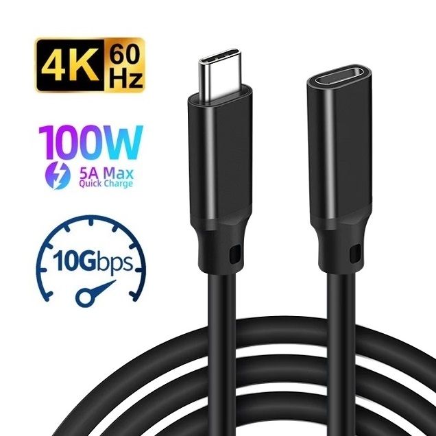 Type C Extension Cable USB Type C Male to Female Port 50cm 1m 2m 3m Lazada Singapore