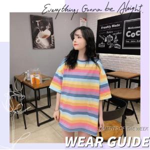 LH.Moonlight เสื้อยืดRainbow pastelคัลเลอร์ฟลูสุดๆ สวยปังไม่ซ้ําใคร