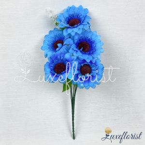 Bunga Matahari OF Cabang 5 Plastik Bunga Tangkai Hias Bunga Artificial Gerbera Palsu Dekorasi