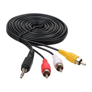 Cao fidelitys 3.5 mét đến 3RCA Cáp AV với vàng plateds kết nối cho truyền tín hiệu