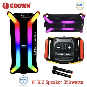 Crown PD-885 Portable Speaker – 350W | Dual 8” Woofer | Rechargeable | Bluetooth XBASS