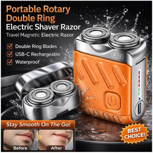 Rotary Double Ring Electric Shaver Rotary Dual Ring Electric Shaver Cordless Rechargeable Waterproof Men Grooming Tool Smooth Shaving Personal Care
