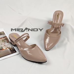 Mirandy Nania Sepatu Wanita Sepatu Bapau Mules Wanita Hak tahu 3cm