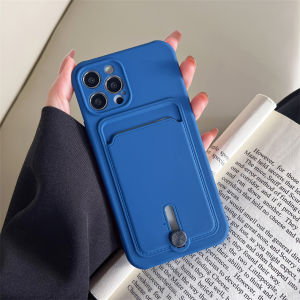 CrashStar Silicone Soft Shockproof Phone Case With Card Slot Holder For iPhone 16 15 14 13 12 11 Pro Max XS XR X 8 7 Plus + SE 2020 Anti-fall Phone Cover Card Bag Phone Casing With Full Cover Camera Protection Top Seller