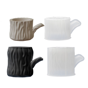 Candlestick Silicone Mold Plaster Cup Mould Holder Gypsum Molds Tree Stump Succulent Planter Mould