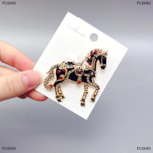 [COD] FUSHI0 Exquisite Rhinestone Running Horse Brooches For Women Men 4-color Animal Brooch Pins Year Of The Horse Party Jewelry Gift