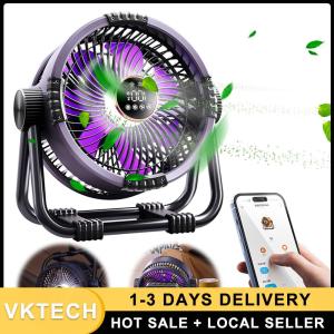 Compact Rechargeable Fan with LED Light and 20000mAh Power Bank for Camping Hiking and Travel