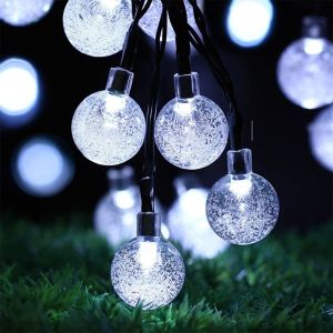 Raya 🔥READY STOCK🔥20/30/50/100 Led Crystal Ball Bubble Solar String Lights Waterproof Outdoor Garden Home Party Decor