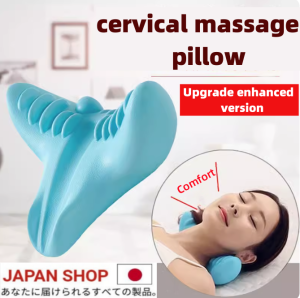 Cervcial Neck Pillow Cervcial Neck Traction Device For Pain Relief Body Neck Shoulder Massager Orthopedic Pillow Support Adjustment Neck Stretching Neck Massage Pillow Soft Office Chair Sleeping Medical Surgical Orthosis Therapy For Stiff Neck