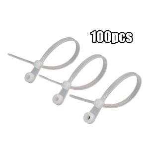 100pcs Fixed Nylon Cable Ties with Screw Hole StrapsScrew Hole Cable Ties