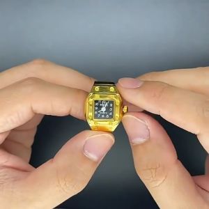Finger Watch Ring Creative Movement Fashion Accessories Vintage Alloy Shell Quartz Watch Men Jewelry Women Gift