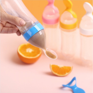 Vaka.shop ช้อนบีบขวดซิลิโคนป้อนอาหารเด็ก ช้อนป้อนอาหาร เอนกประสงค์