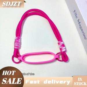 SDJZT ขวดน้ำซิลิโคนสีลูกกวาดสายคล้องขวดน้ำสายคล้องเชือกห้อยถอดได้ขวดอุปกรณ์เสริมถ้วย