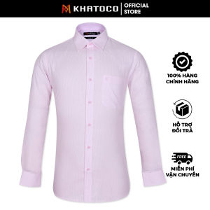 Sơ Mi Caro Tay Dài Màu Hồng Form Tailor Fit Chống Nhăn Lai Bầu - Áo Nam Khatoco