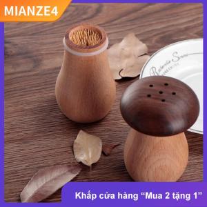 [COD] MIANZE4 Gỗ nấm tăm chủ sáng tạo tăm hộp với lỗ tăm hộp lưu trữ nhà hàng Nhà Bếp Máy tính để bàn tổ chức