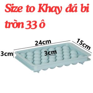Khay Đá Bi Tròn Tủ Lạnh 33 Viên Có Nắp Đậy khuôn Thạch Bi Nhựa Tròn Làm Rau Câu Hoa Quả Trái Cây DASEP