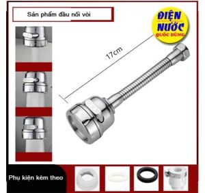 Đầu Nối Vòi Nước Tăng Áp Rửa Bát Rửa Chén Điều Chỉnh 2 Chế Độ Nước Chảy Xoay 360 Độ