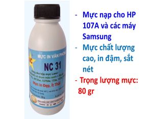 Mực bơm máy in  Samsung in rất sắc nét đậm không bị bám mực trên gạt. Bình hủ mực nạp bơm đổ dùng cho hộp mực máy in