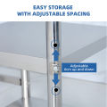 Gas Stove Rack Stand With Lababo Organizer Stainless Steel Kitchen Table Double Burner Storage Rack Shelf. 