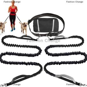 [COD] Fashion Change Hands Free Dog Retractable Elastic Leash Reflective Towing Rope Waist Bag Dog Traction Rope For Running Walking Pet Products